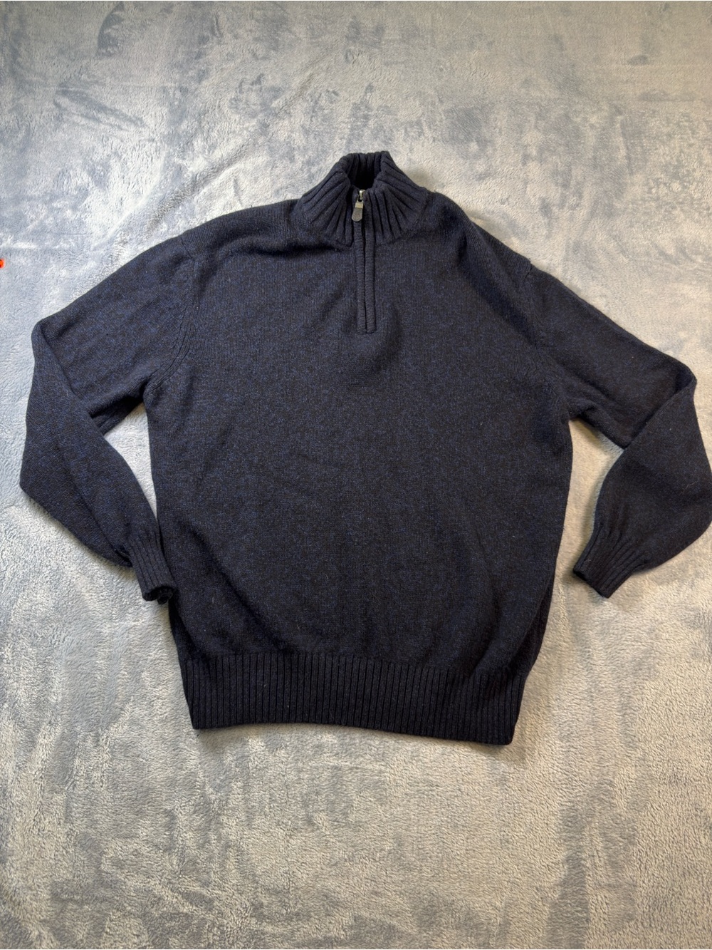 Vintage Giorgiolini Men's Half-Zip Mock Neck Sweater - Navy #3217